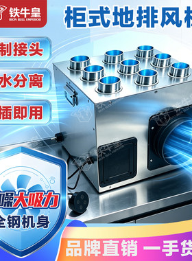 铁牛皇柜式地排管道排风机通风机餐厅厨房不锈钢低噪大吸力可定制