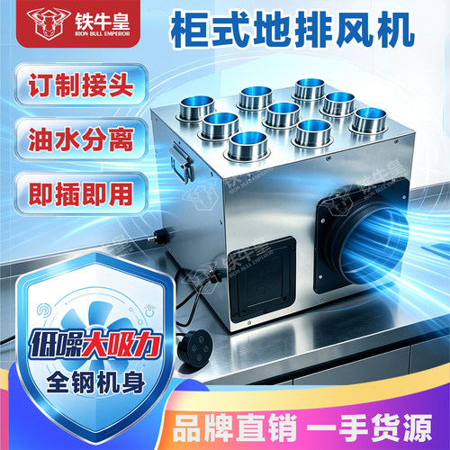铁牛皇柜式地排管道排风机通风机餐厅厨房不锈钢低噪大吸力可定制