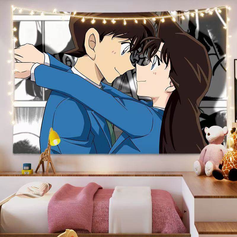 名侦探柯南毛利兰动漫卡通人物背景挂布女学生宿舍房间卧室装饰布,居家布艺,挂毯/壁毯,淘宝优惠券,粉丝福利购,淘宝优惠卷