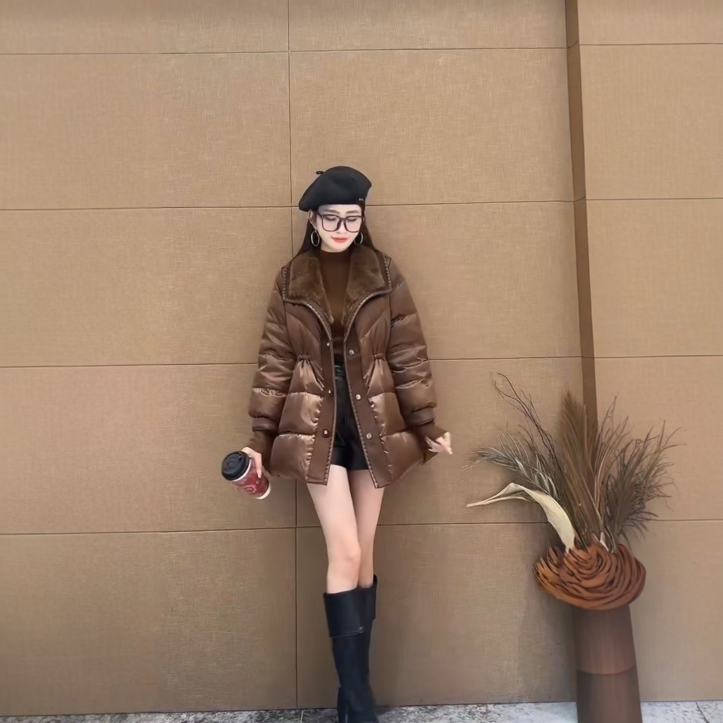 花姑娘羽绒服中长款外套