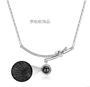 2021新款100种我爱你项饰520投影项链语言快手抖音同款吊坠项链女