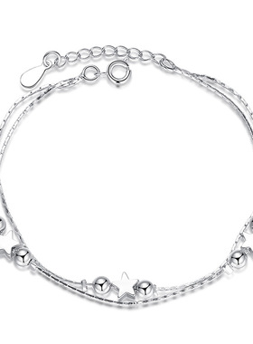 时尚风心形防过敏五角星银色手链