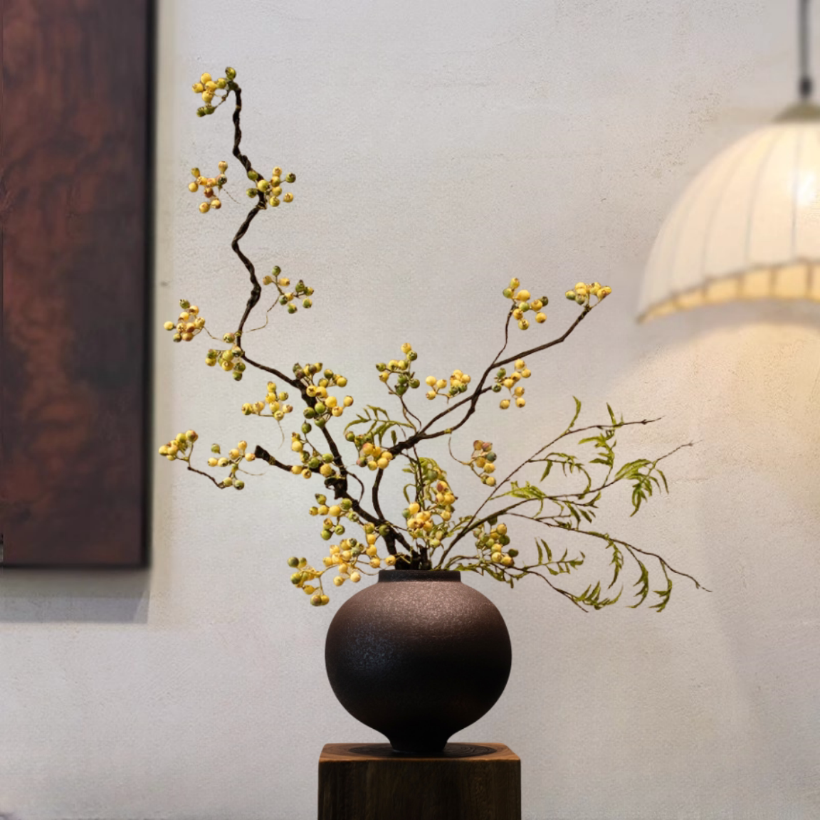 禅意侘寂风陶瓷花瓶摆件插花装饰品新中式宋代美学民宿酒店花器