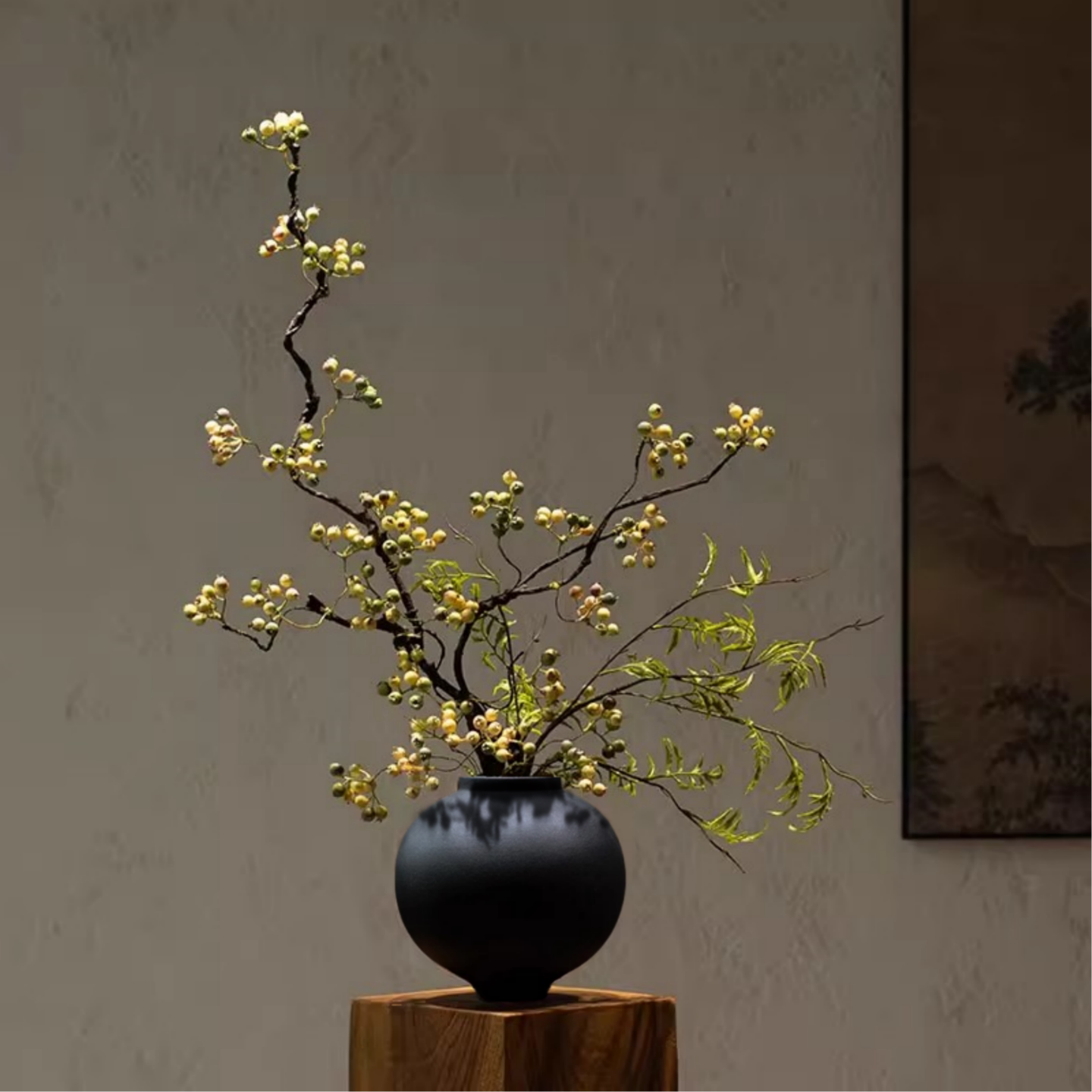 禅意侘寂风陶瓷花瓶摆件插花装饰品新中式宋代美学民宿酒店花器