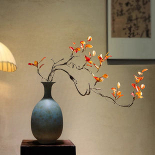 新中式禅意花瓶陶瓷侘寂宋式茶室玄关民宿桌面装饰插花景德镇摆件