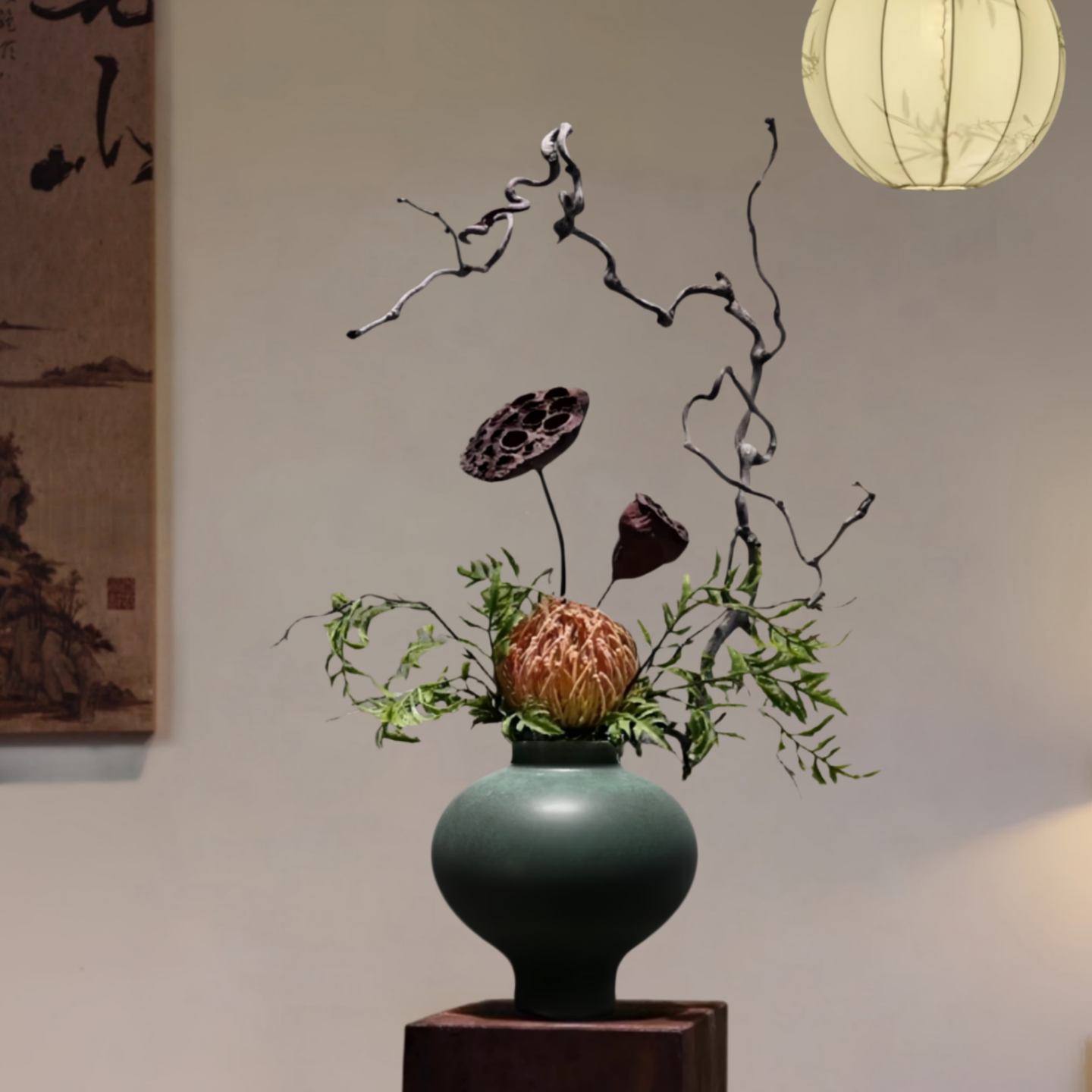侘寂风宋韵陶瓷花瓶玄关摆件