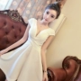 Màu đỏ sống đêm chợ mới của phụ nữ gợi cảm V-cổ ngực thấp eo lưng eo thon váy đầm cổ tích lớn - Sản phẩm HOT thương hiệu thời trang nữ