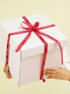 盒仪式 正方形礼物盒超大号送女朋友生日礼物包装 感红色礼盒空盒子