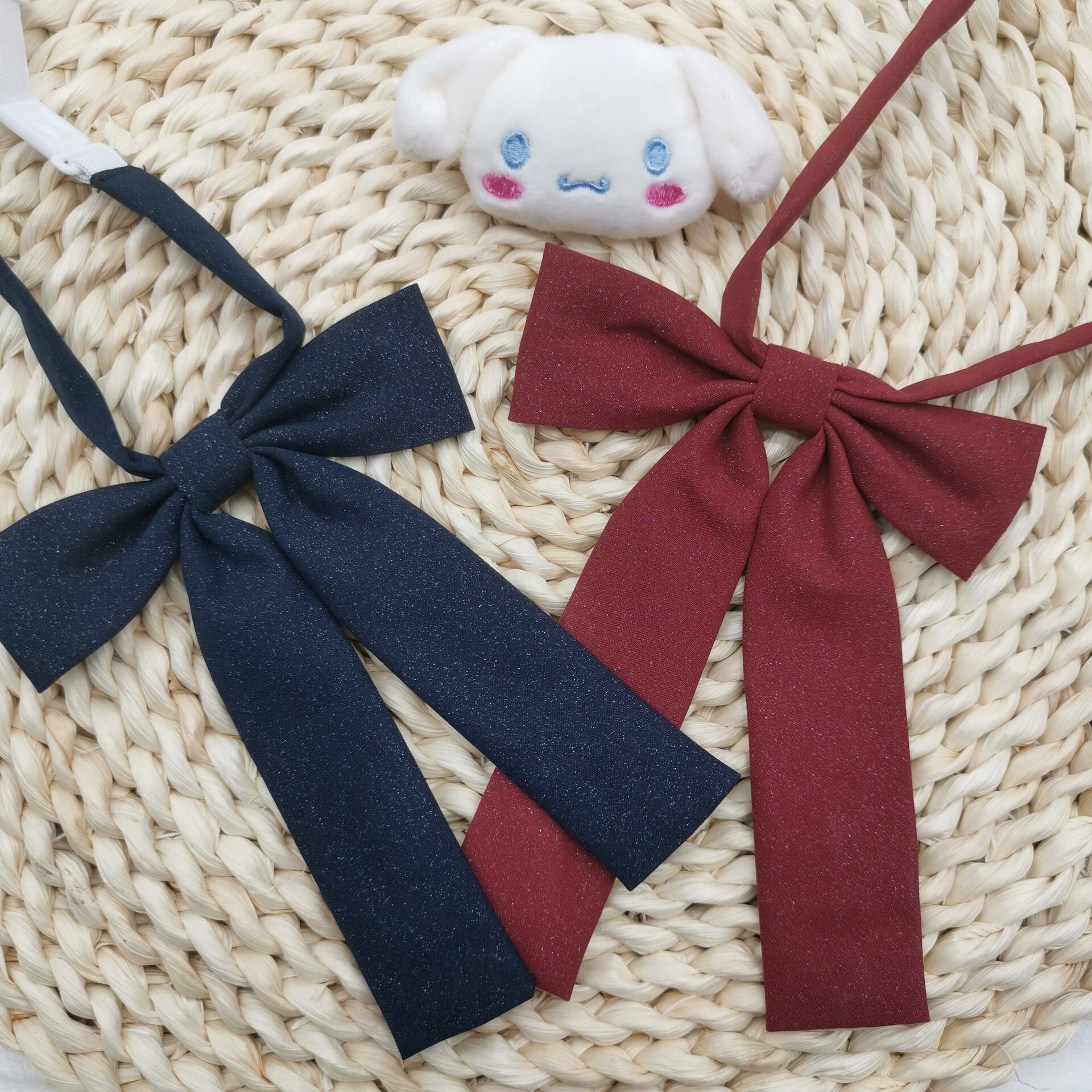 jk制服小长柄领结绀色蝴蝶结纯色墨绿色领花水手服小物衬衫配饰