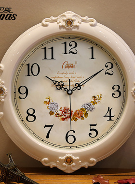 康巴丝欧式钟表 挂钟 客厅时尚创意静音大挂表现代时钟大石英钟表