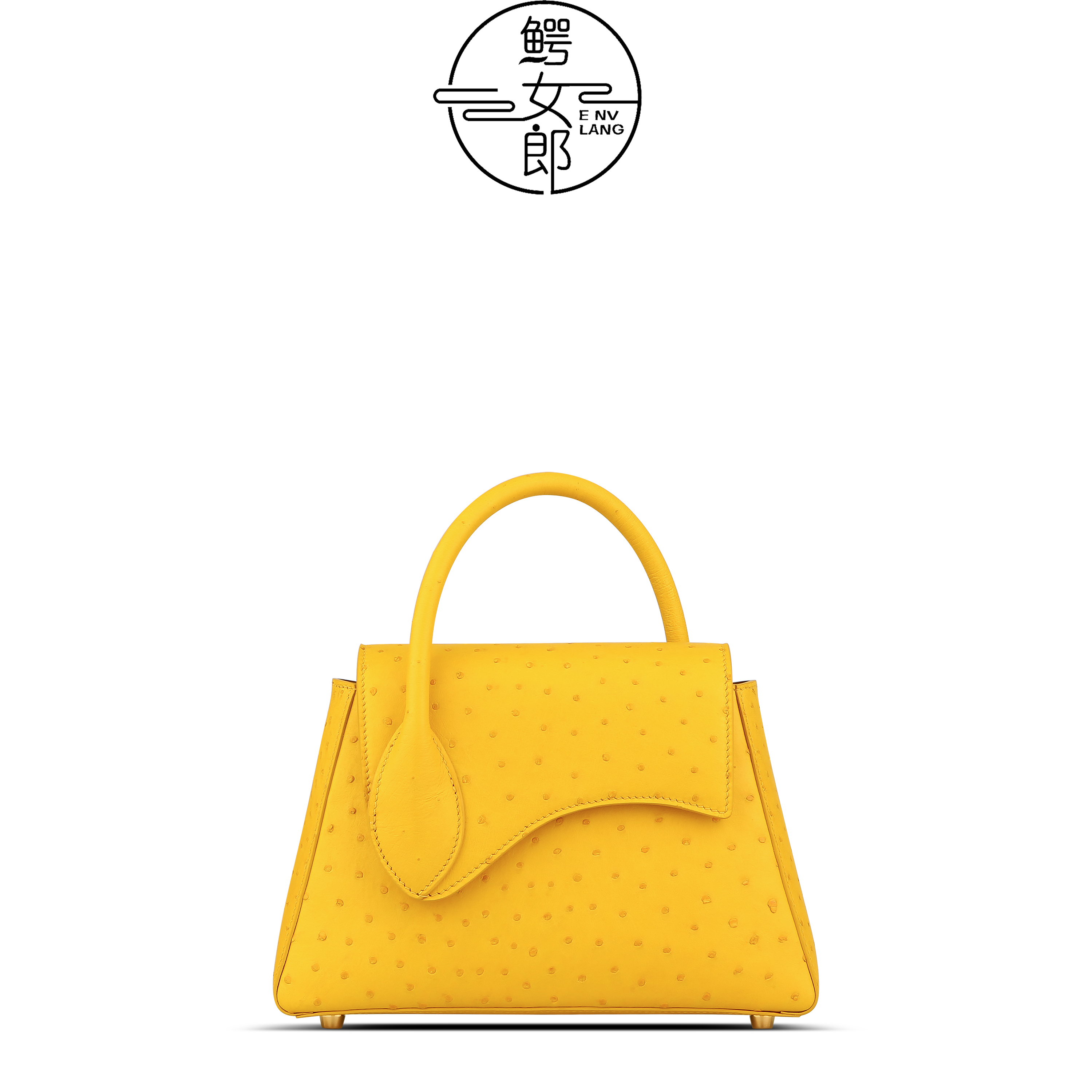 （需定制）原创设计南非Cki鸵鸟皮真皮小众轻奢时尚潮流手提包