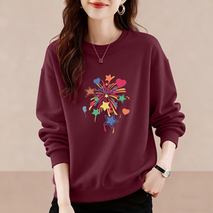 上衣 宽松遮肚显瘦打底衫 外贸清仓出口纯棉长袖 气质卫衣女秋冬新款