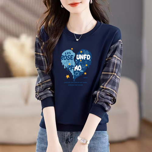 纯棉长袖气质卫衣女春秋上衣