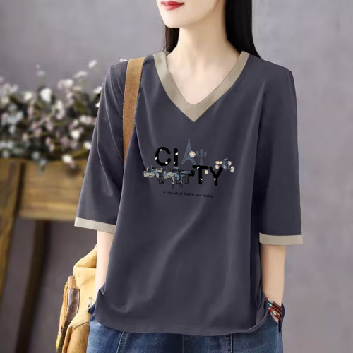 100%纯棉短袖t恤女上衣