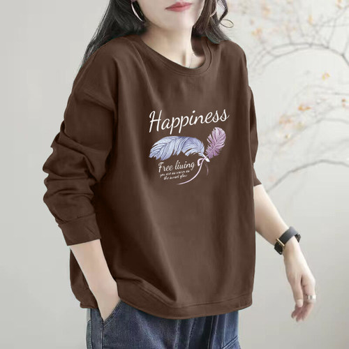 纯棉宽松长袖时尚卫衣女秋冬