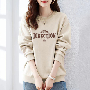 加绒加厚纯棉卫衣 秋冬装 清仓捡漏出口时尚 打底上衣女宽松百搭长袖