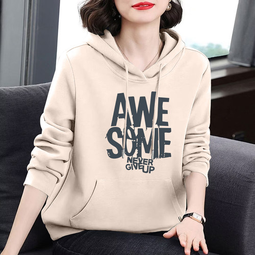 纯棉时尚连帽卫衣女秋冬上衣