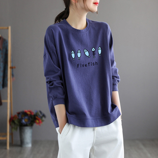 印花上衣休闲显瘦大码 春秋纯棉长袖 卫衣 大牌女装 外贸清仓撤回断码