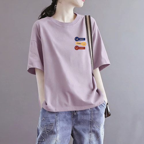 100%纯棉短袖减龄t恤女