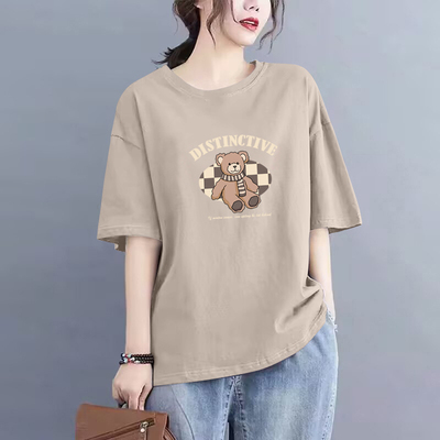 100%纯棉短袖宽松气质t恤上衣