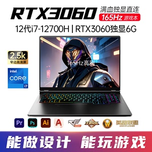 酷睿i7独显6G笔记本电脑RTX3060