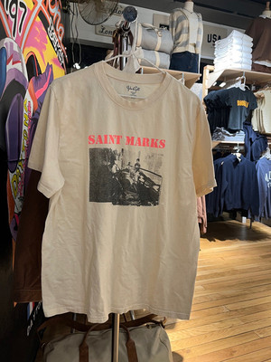 Brandy Girl美式复古Saint Marks印花上衣bm宽松版纯棉短袖t恤