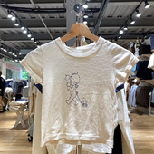 Girl美式 复古天使冰淇淋印花T恤bm短袖 女纯棉修身 Brandy 短款 上衣