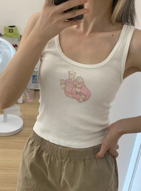 Brandy Girl赵露思同款甜甜圈天使背心bm修身美式性感辣妹吊带夏