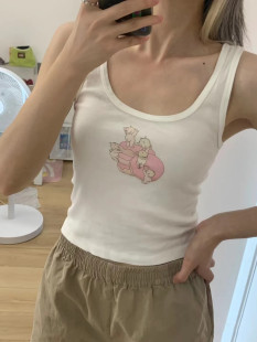 Brandy 甜甜圈天使背心bm修身 美式 性感辣妹吊带夏 Girl赵露思同款