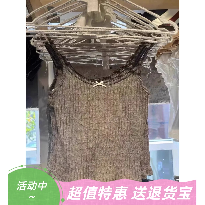 美式复古花边领蝴蝶结吊带