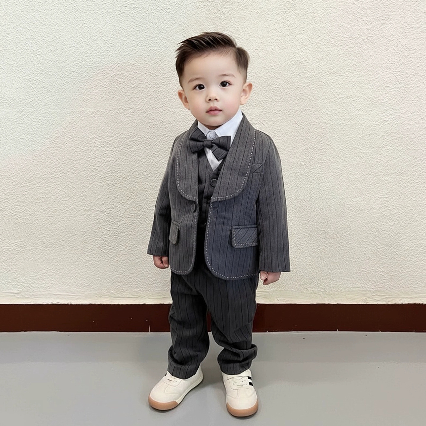 小男童西装套装秋冬英伦风男宝宝周岁生日宴礼服帅气花童婚礼衣服