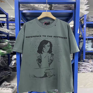 ERD忧郁的富二代25ss牧师的致敬洗水做旧破坏短袖T恤男女潮