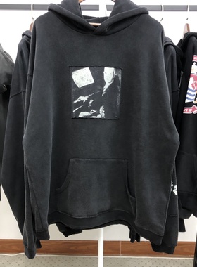 ERD忧郁的富二代25SS限定贴布人像洗水做旧连帽卫衣帽衫男女潮