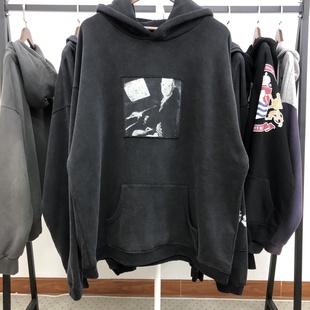 ERD忧郁的富二代25SS限定贴布人像洗水做旧连帽卫衣帽衫男女潮