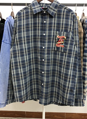 FAece  25SS Banned Vampire万针刺绣血牙休闲衬衫男女潮