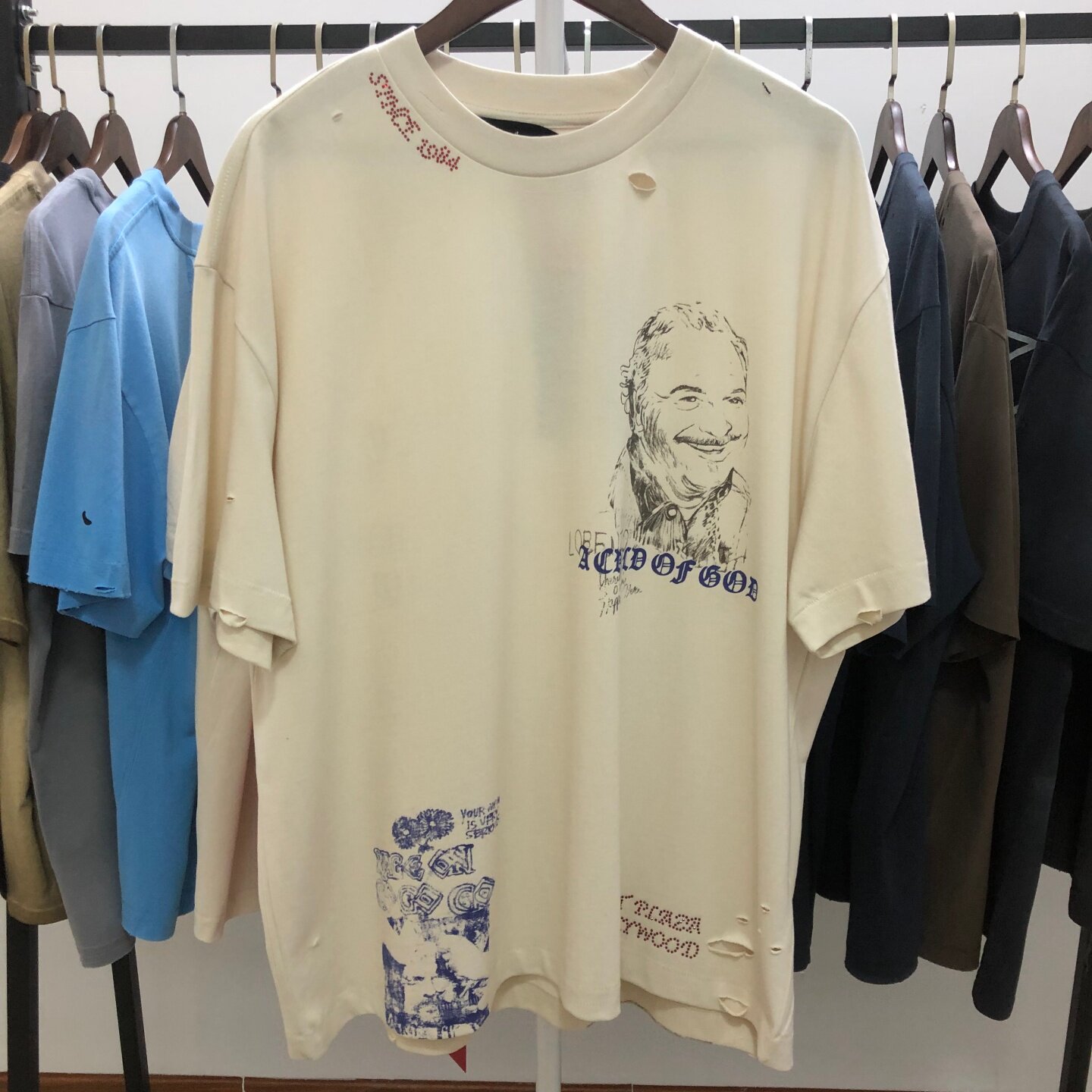 Paly Hollywood FW26 H.Lorenzo周年纪念印花水洗做旧短袖T恤潮