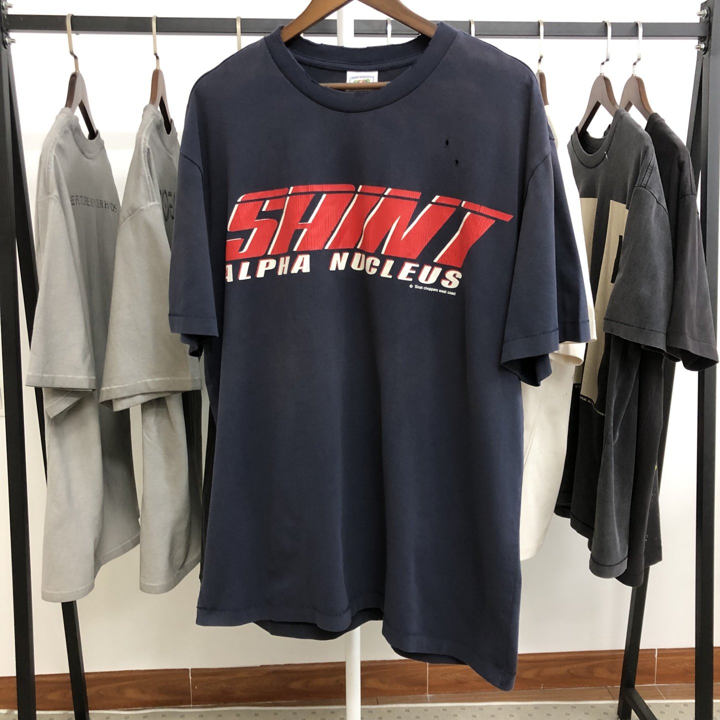 SAINT Michael 25AW ALPHA vintage 水洗做旧破坏短袖T恤男女潮