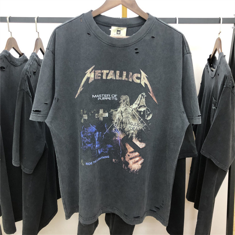 Saint Michael摇滚乐队水洗复古做旧宽松VTG短袖T恤男女潮vintage