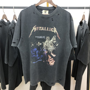 Saint Michael摇滚乐队水洗复古做旧宽松VTG短袖T恤男女潮vintage