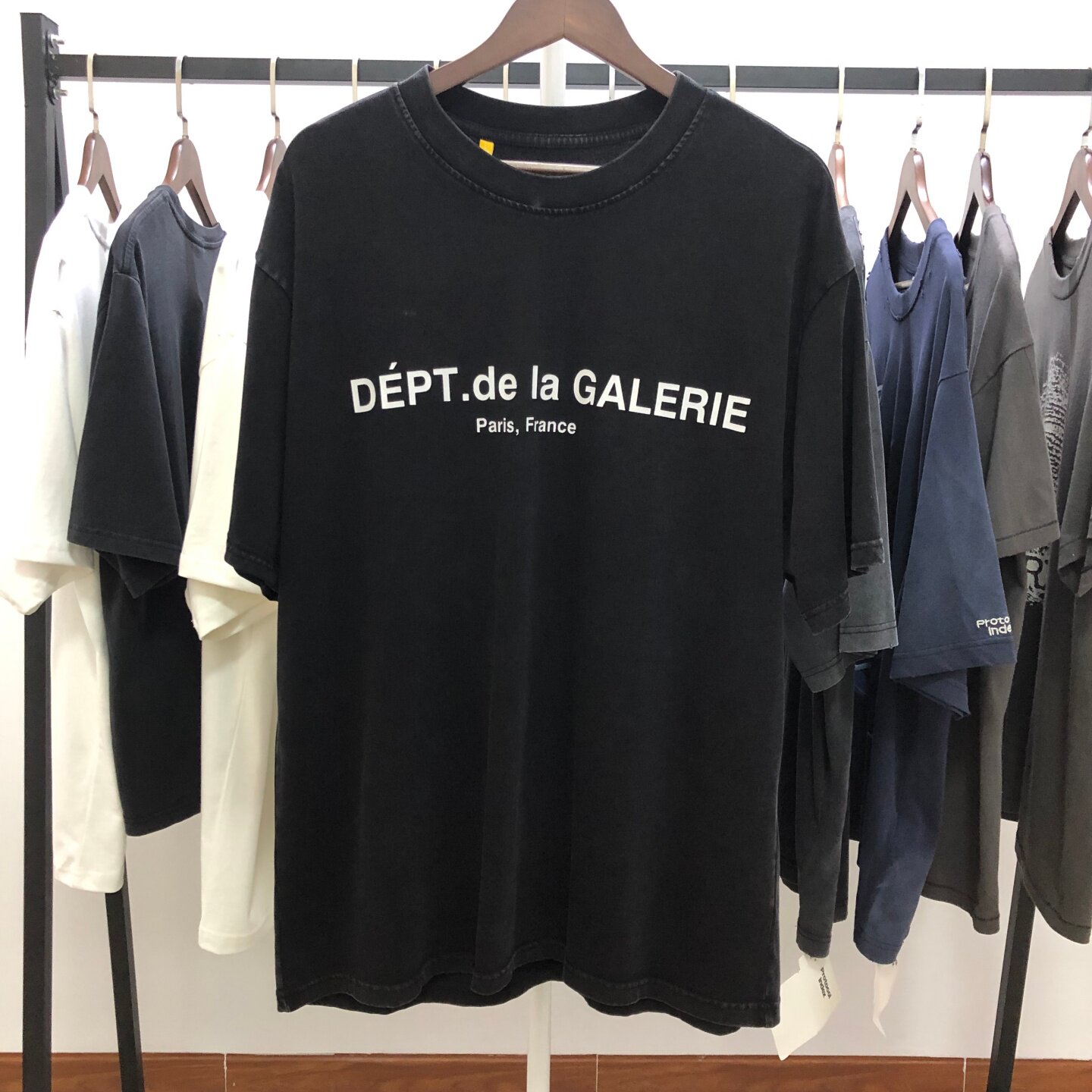 GALLERY DEPT美式字母印花水洗做旧男女高街宽松短袖T恤休闲上衣