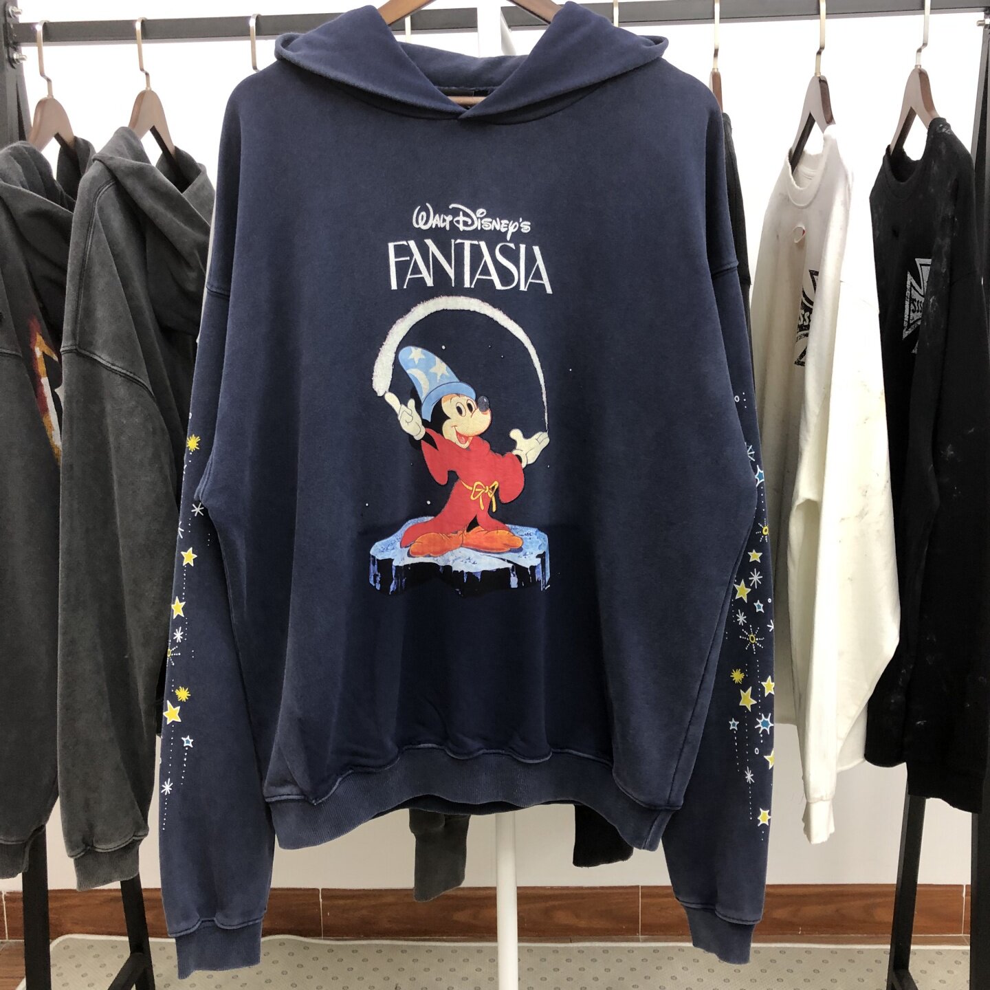 Saint Michael奇幻魔法FANTASIA 米奇联名做旧连帽卫衣帽衫男女潮