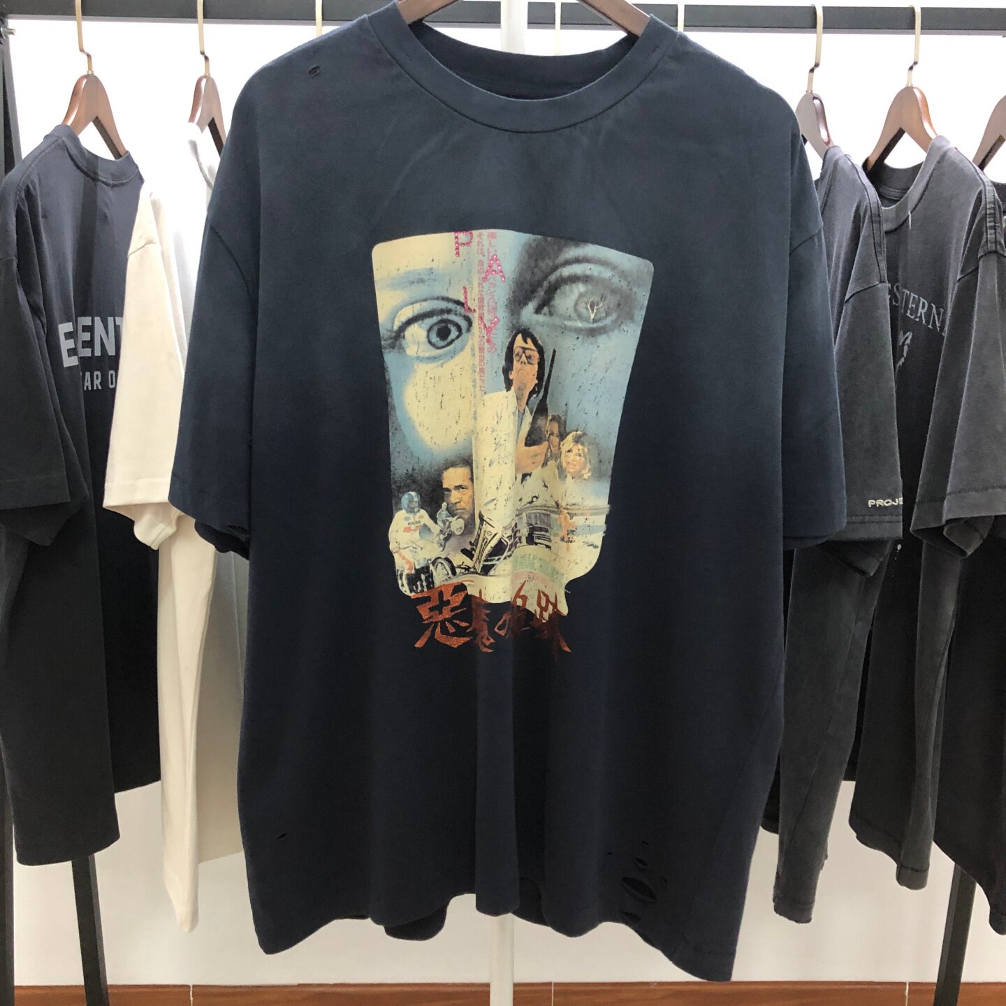 Paly Hollywood魔鬼同行vintage水洗复古做旧宽松VTG短袖T恤男女