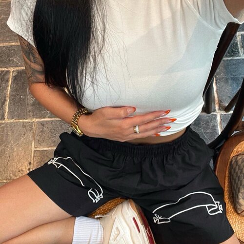 ASKYURSELF V15夏季双卷轴LOGO尼龙网布运动健身跑步游泳休闲短裤