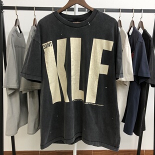 Saint Michael 25SS“klf 展会限定“洗水做旧短袖T恤男女潮
