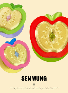 SEN WUNG【苹果乐园】可爱苹果手机气囊支架 原创3D打印磁吸支架