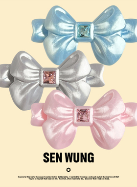 SEN WUNG【在逃女孩】蝴蝶结发夹温柔丝绸光泽 甜酷少女风鸭嘴夹