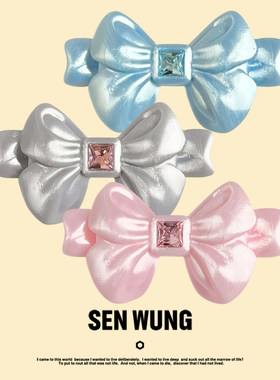 SEN WUNG【在逃女孩】蝴蝶结发夹温柔丝绸光泽 甜酷少女风鸭嘴夹