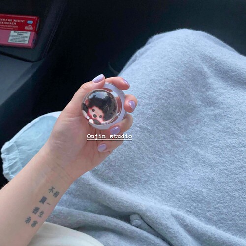 ins风蒙奇奇透明球形手机支架