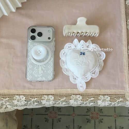 ins风小香风蕾丝玫瑰苹果手机壳