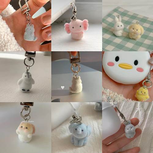 小动物钥匙扣挂件手机绳airpods